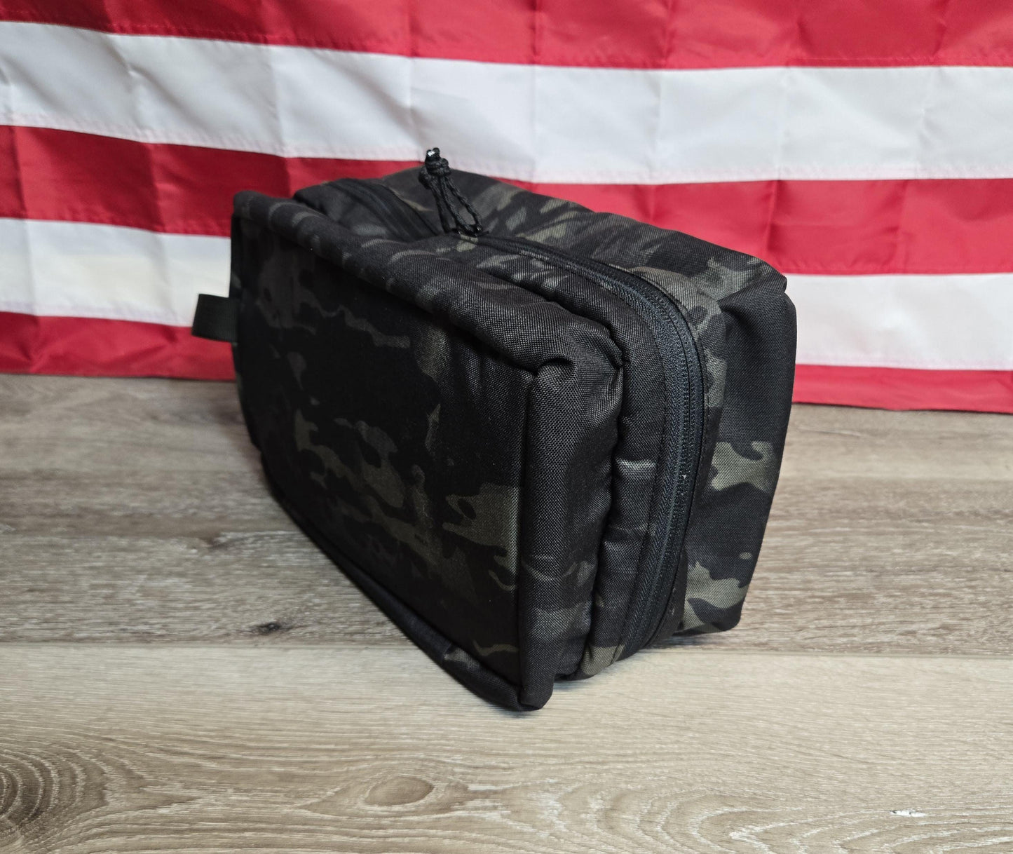 Toiletry Bag – Multicam Black 500D Cordura with Orange Packcloth Liner