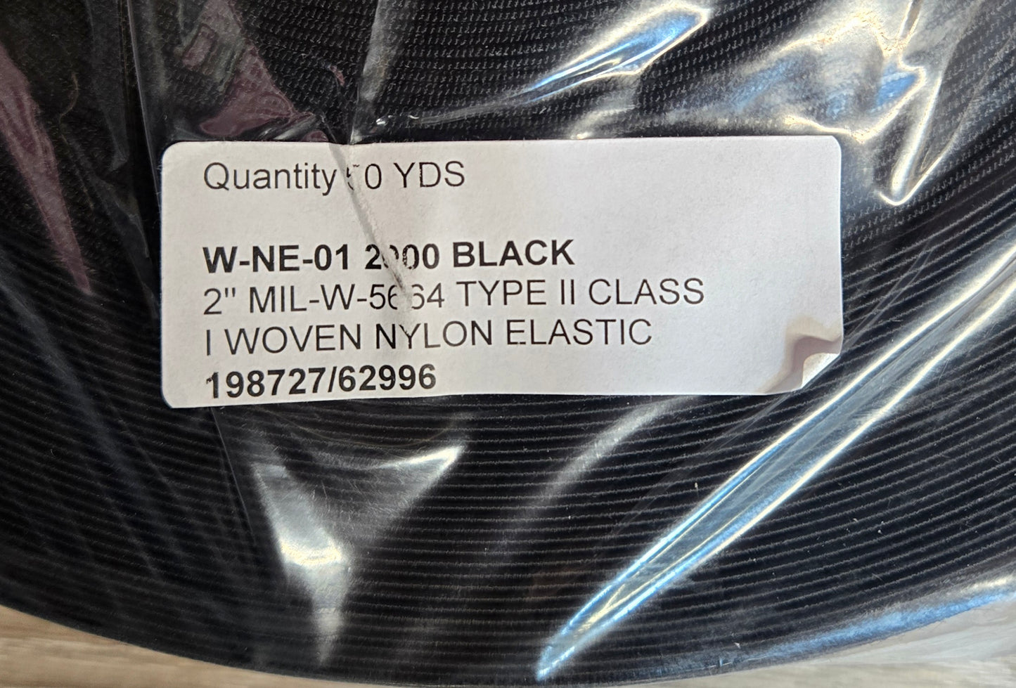 2" Black MIL-SPEC Nylon Elastic MIL-W-5664