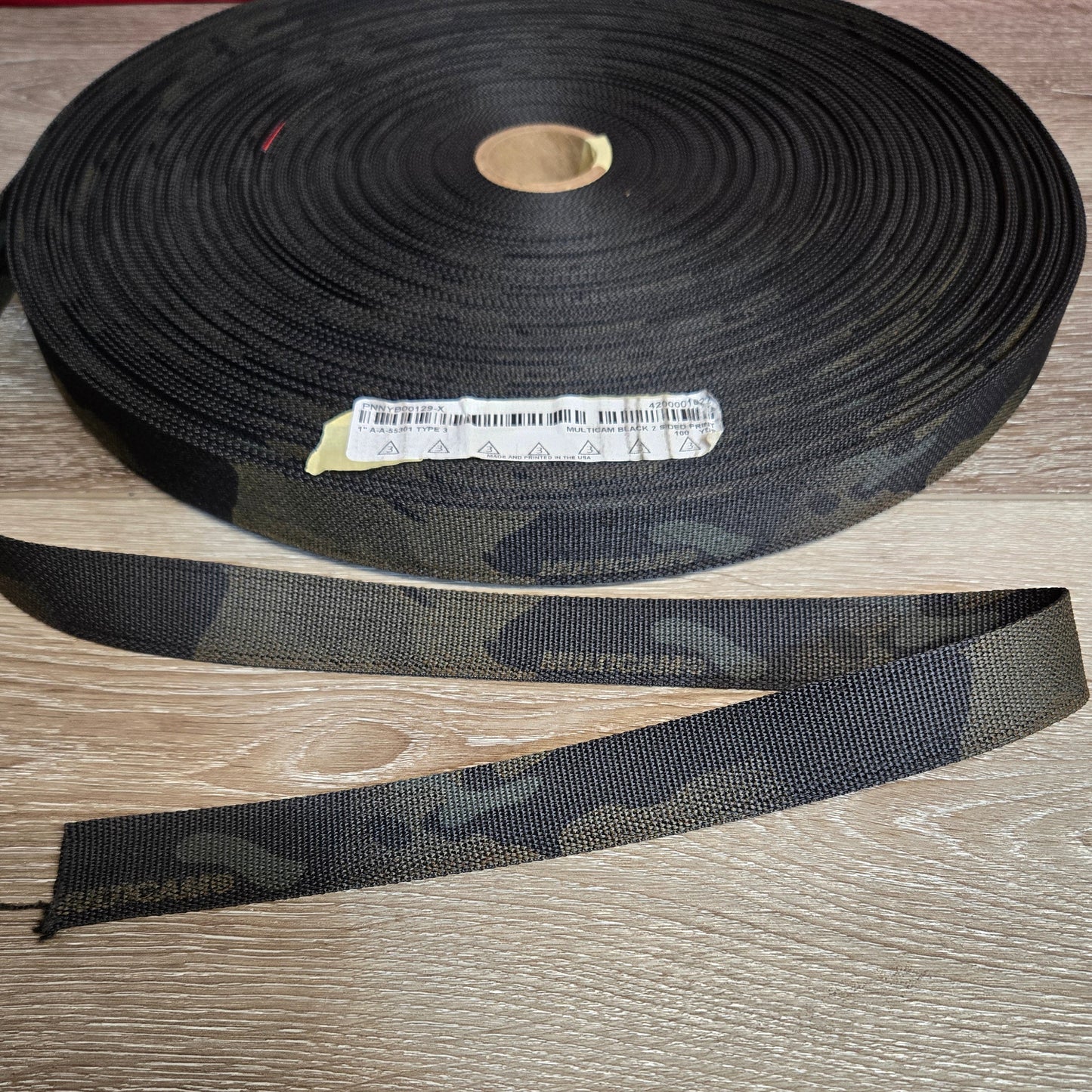 1" Mil‑Spec 55301 Webbing – Multicam Black