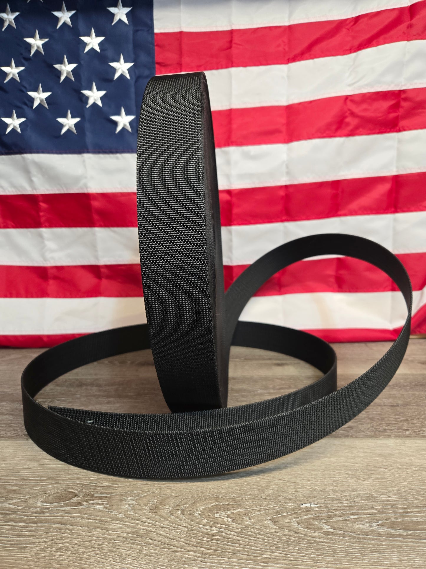2" Resin-Finished Nylon Webbing – Black – USA Made Belt Building Material By The Foot