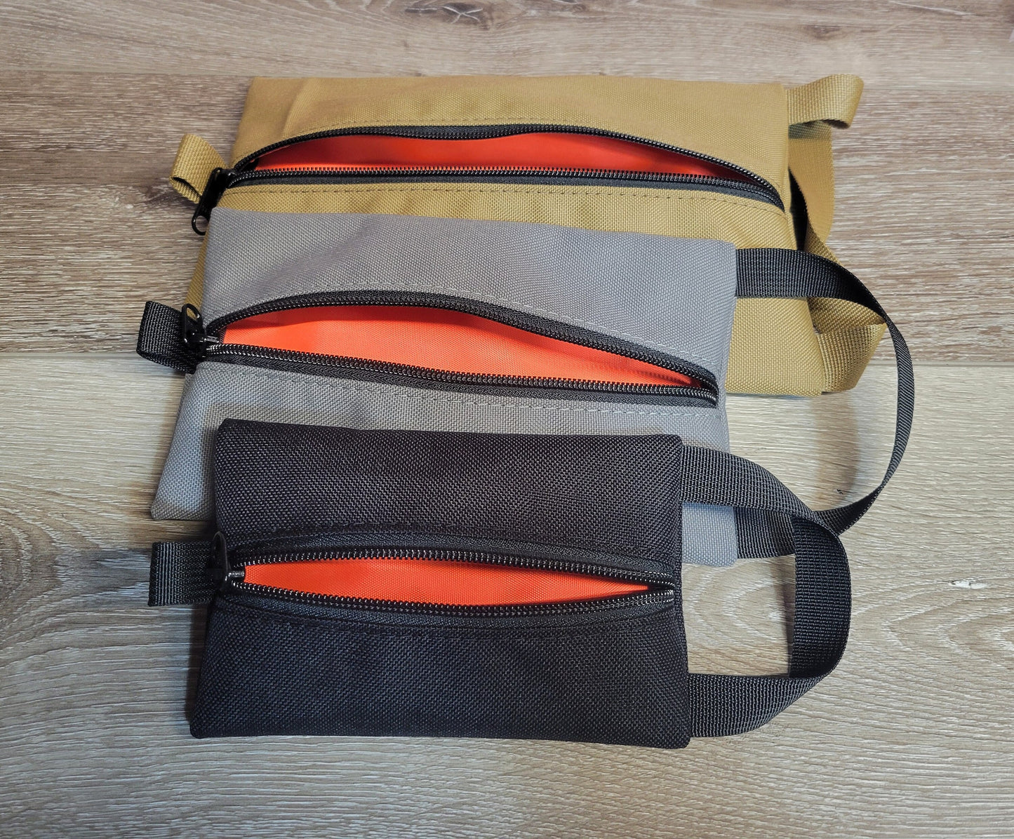Handled Zipper Pouch – Cordura Gear Organizer with Hi-Vis Liner (3 Sizes)
