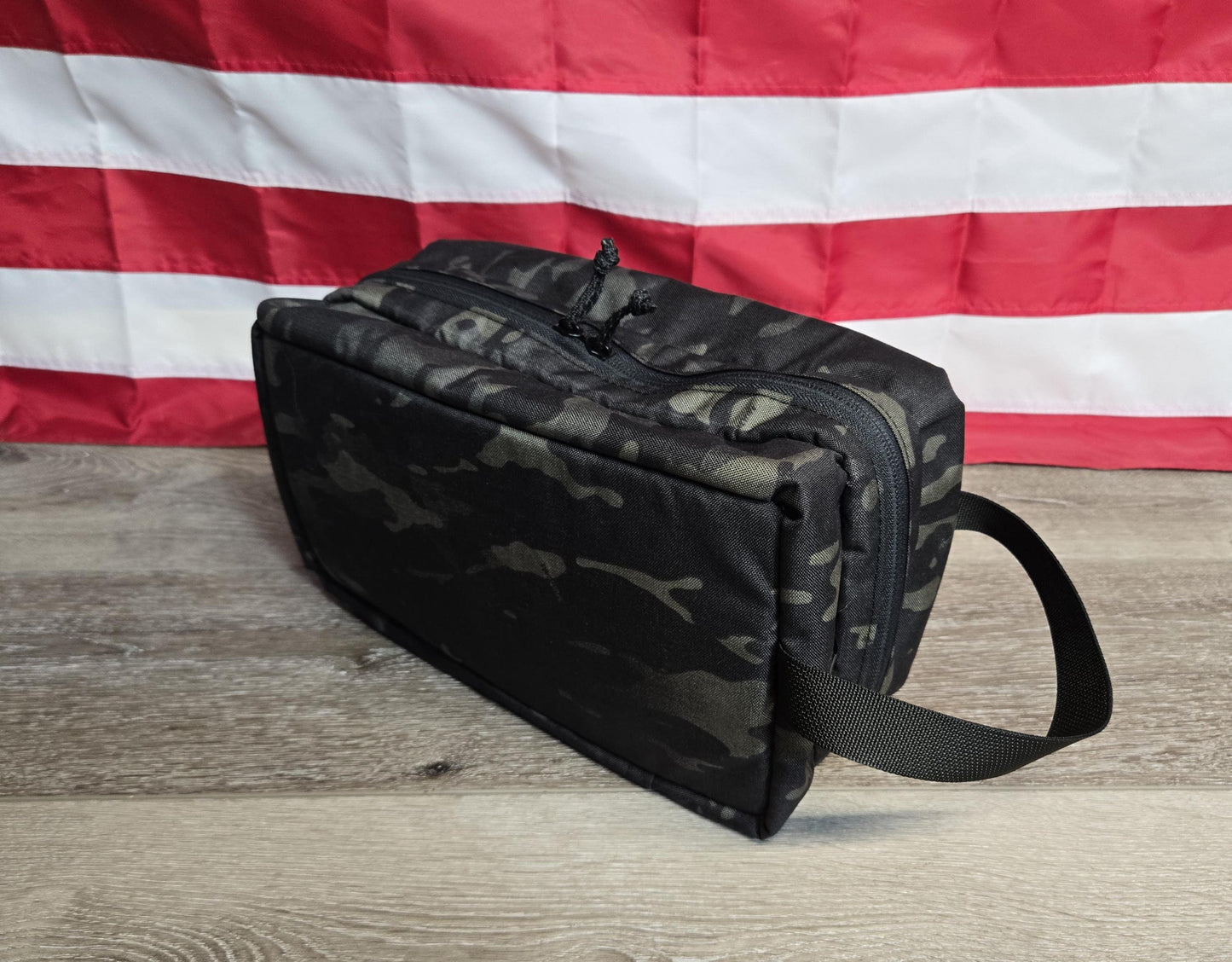Toiletry Bag – Multicam Black 500D Cordura with Orange Packcloth Liner