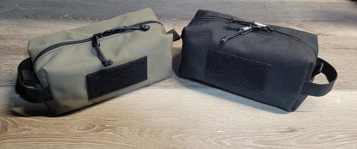 Box Zipper Bag – Small Cordura Pouch with 2x4" Loop Panel