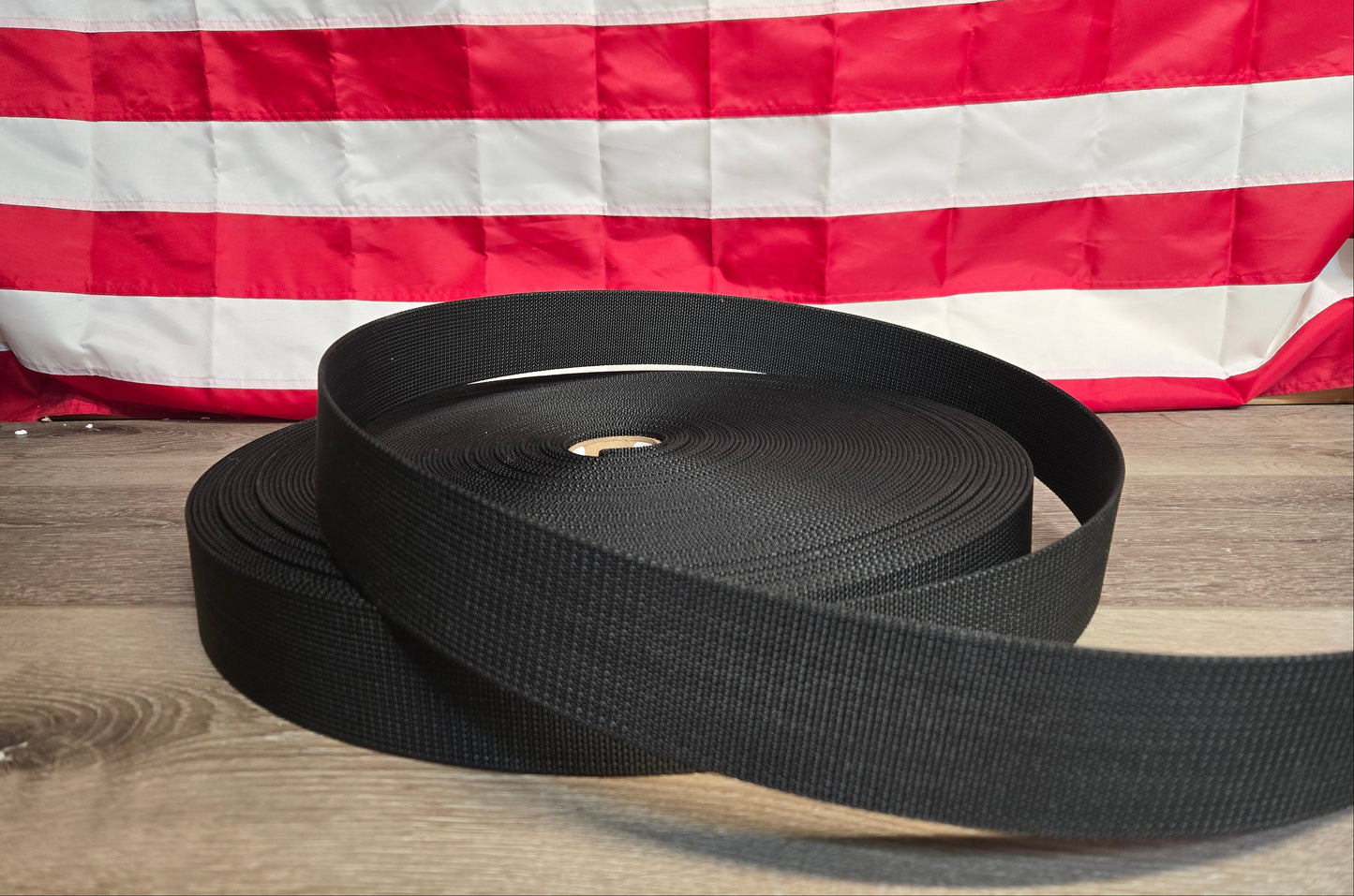 2" Resin-Finished Nylon Webbing – Black – USA Made Belt Building Material By The Foot