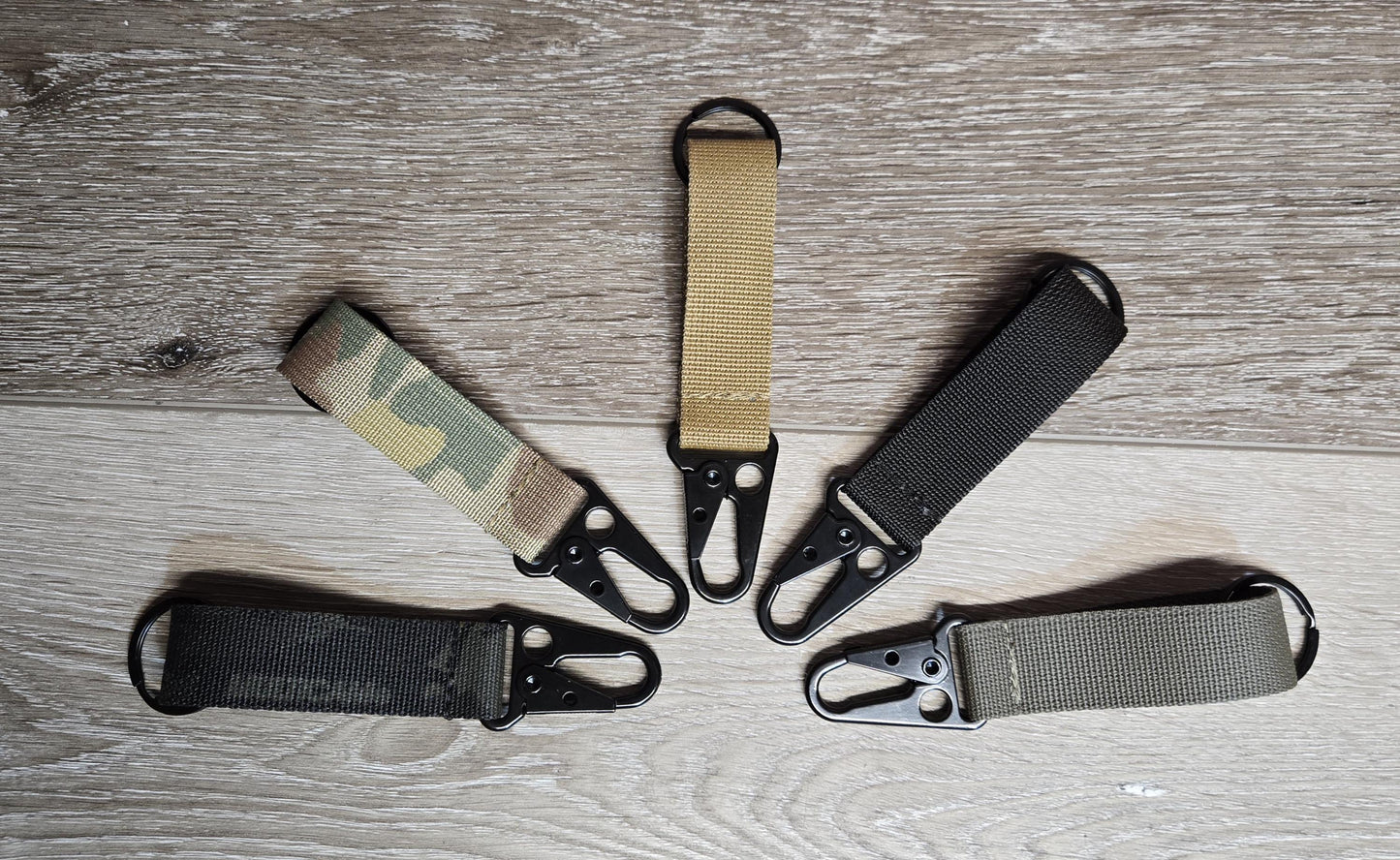 Mil-Spec Webbing Keychain with HK Hook and Split Ring