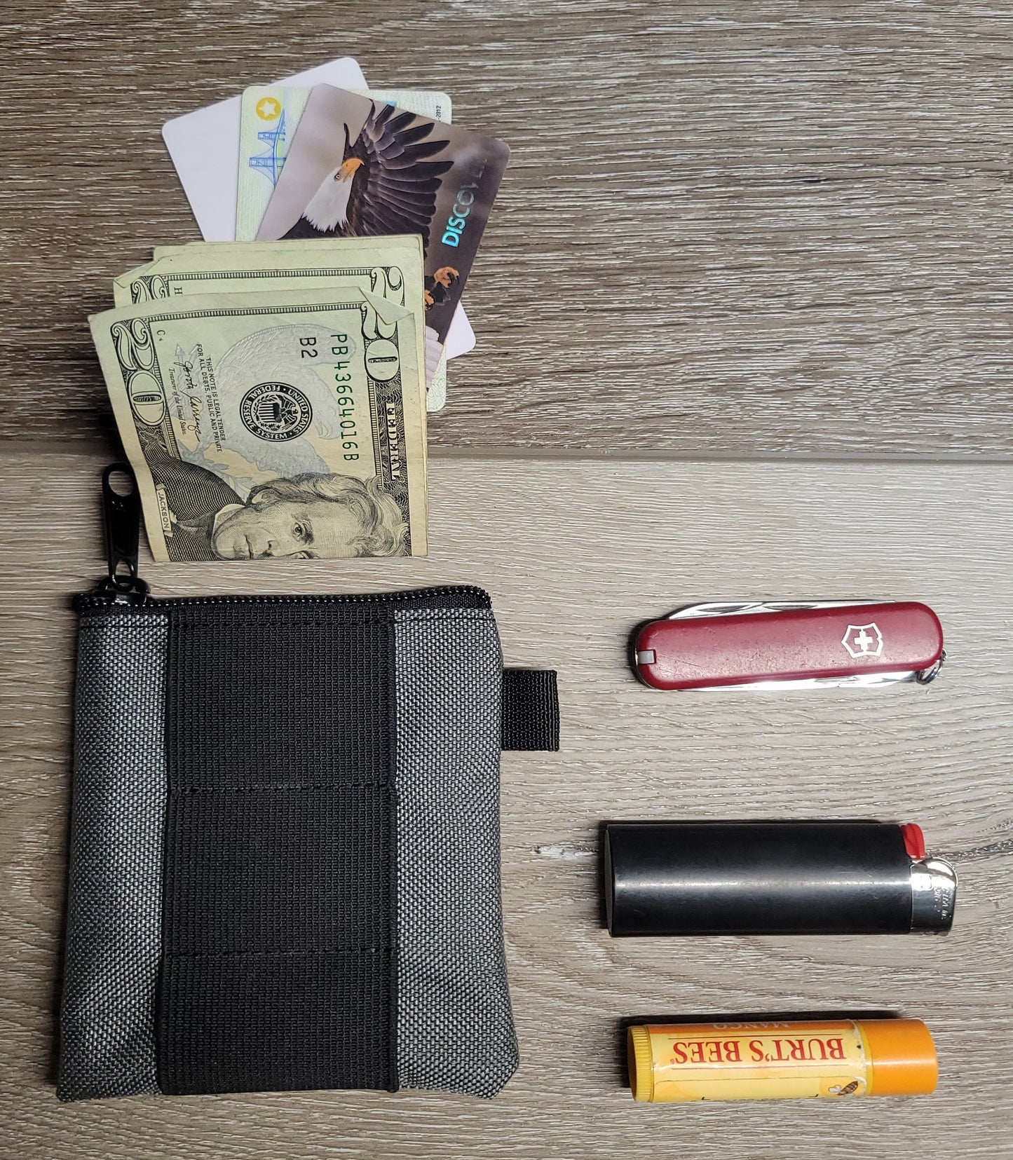 Pocket Organizer Pouch – 4x4" Cordura EDC Pouch with Elastic Sleeve and Optional Velcro Backer